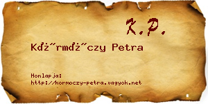 Körmöczy Petra névjegykártya
