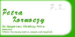 petra kormoczy business card