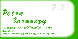 petra kormoczy business card